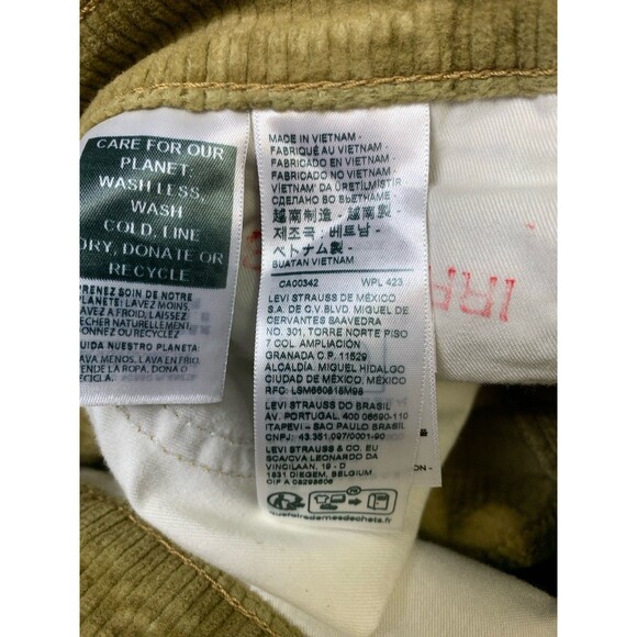 Levi's 311 Corduroy Pants Woman's 29X30 Brown Shaping Skinny Tummy Slimming Y2K - Picture 6 of 11